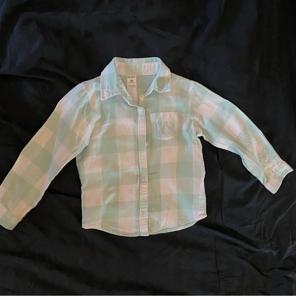 Girls Carters Long sleeve flannel shirt 4T